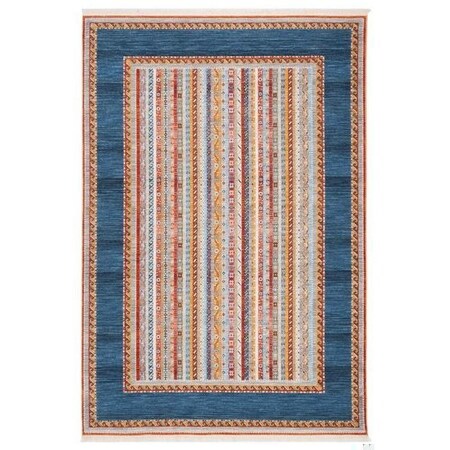 Safavieh Power Loomed 8 x 10 ft. Bokhara Bohemian RugBlue & Orange Rectangle BOK136M-8